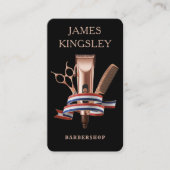 Carte De Visite Luxury Barber Studio Professional Barbershop Black (Devant)