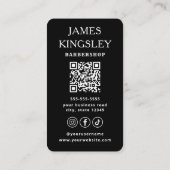Carte De Visite Luxury Barber Studio Professional Barbershop Black (Dos)