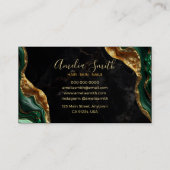 Carte De Visite Luxury Black & Emerald Green Marble with Gold Glit (Dos)