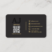 Carte De Visite Luxury Black Gold Braids Hair Stylist (Dos)