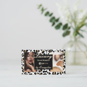 Carte De Visite Luxury Black Gold Cheetah Leopard Print Makeup (Debout devant)