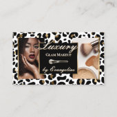 Carte De Visite Luxury Black Gold Cheetah Leopard Print Makeup (Devant)