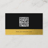 Carte De Visite Luxury Black Gold Company Social Media & QR Code (Dos)