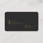 Carte De Visite Luxury Black & Gold Diagonal Stripe (Dos)