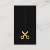 Carte De Visite Luxury Black & Gold Hairstylist Scissors Logo (Devant)