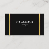 Carte De Visite Luxury Black & Gold Minimalist Business Card (Dos)
