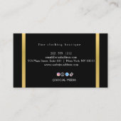 Carte De Visite Luxury Black & Gold Minimalist Business Card (Devant)