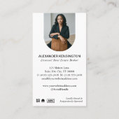 Carte De Visite Luxury Black Gold Monogram Key Real Estate Agent (Dos)