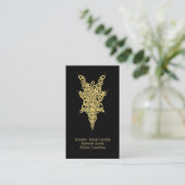 Carte De Visite Luxury Black & Gold Mystical Amulets Ritual Candle (Debout devant)