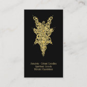 Carte De Visite Luxury Black & Gold Mystical Amulets Ritual Candle (Devant)