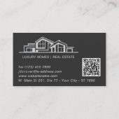 Carte De Visite Luxury Black Gray Real Estate Chic Professional (Dos)