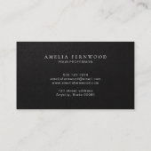 Carte De Visite Luxury Black Leather Professional Minimal Custom (Dos)