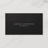 Carte De Visite Luxury Black Leather Professional Minimal Custom (Devant)
