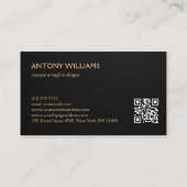 Carte De Visite Luxury Black Leather with Gold Monogram (Dos)