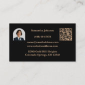 Carte De Visite Luxury Blk Copper QR Code Real Estate (Dos)