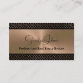 Carte De Visite Luxury Blk Copper QR Code Real Estate (Devant)