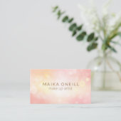 Carte De Visite Luxury Blush PInk Bokeh parties scintillant médias (Debout devant)