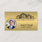 Carte De Visite Luxury Brass Gold Real Estate Chic Professional (Devant)