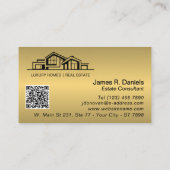 Carte De Visite Luxury Brass Gold Real Estate Chic Professional (Dos)