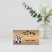 Carte De Visite Luxury Bronze Gold Real Estate Chic Professional (Debout devant)