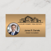 Carte De Visite Luxury Bronze Gold Real Estate Chic Professional (Devant)