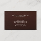 Carte De Visite Luxury Brown Leather Professional Minimal Custom (Dos)