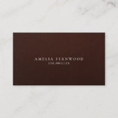 Carte De Visite Luxury Brown Leather Professional Minimal Custom (Devant)