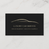 Carte De Visite Luxury Car Service QR Code Black & Gold (Devant)