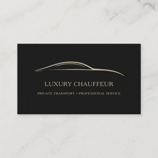 Carte De Visite Luxury Chauffeur QR Code Black & Gold (Devant)