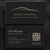 Carte De Visite Luxury Chauffeur QR Code Black & Gold