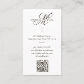 Carte De Visite Luxury Chic Script Monogram Fashion Designer Photo (Dos)