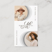 Carte De Visite Luxury Chic Script Monogram Fashion Designer Photo (Devant)