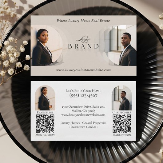 Carte De Visite Luxury Classy Dual Agent Professional Real Estate