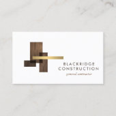 Carte De Visite Luxury Contractor Construction Wood Logo (Devant)