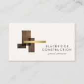 Carte De Visite Luxury Contractor Construction Wood Logo Ivory (Devant)