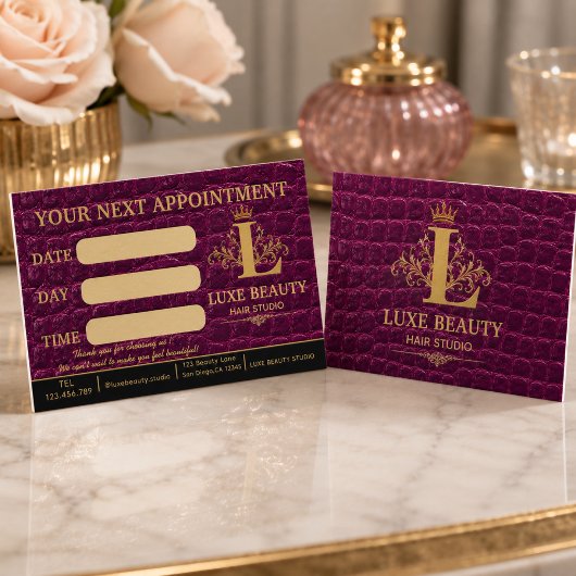 Carte De Visite Luxury Crocodile Leather Appointment Card