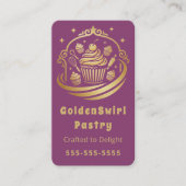 Carte De Visite Luxury Cupcake Home Bakery Pastry Chef Modern (Devant)