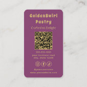 Carte De Visite Luxury Cupcake Home Bakery Pastry Chef Modern (Dos)