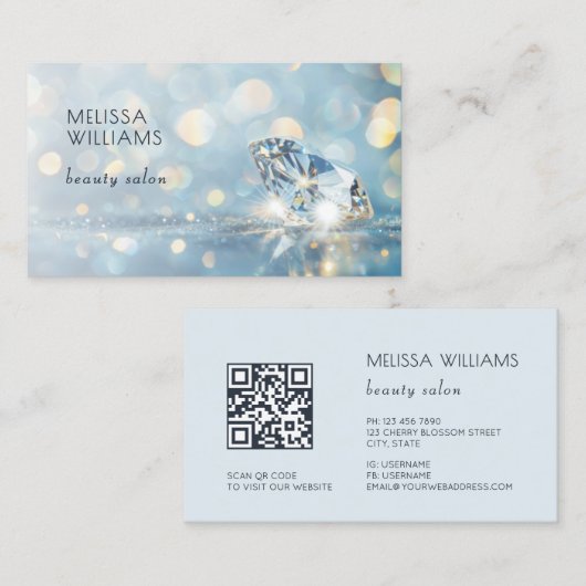 Carte De Visite Luxury Diamonds Jeweler  (Devant / Derrière)