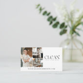 Carte De Visite Luxury Elegant Maid House Cleaning Photo QR Code (Debout devant)