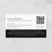 Carte De Visite Luxury Elegant Maid House Cleaning Photo QR Code (Dos)