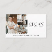 Carte De Visite Luxury Elegant Maid House Cleaning Photo QR Code (Devant)
