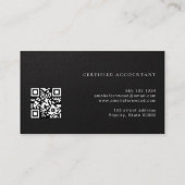 Carte De Visite Luxury Faux Leather Certified Accountant QR Code (Dos)