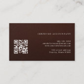 Carte De Visite Luxury Faux Leather Certified Accountant QR Code (Dos)