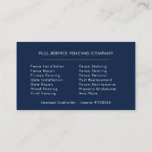 Carte De Visite Luxury Fencing Repair Service (Dos)