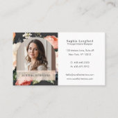 Carte De Visite Luxury Floral Arch Photo Stylish Interior Designer (Devant)