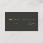 Carte De Visite Luxury Gold Bee Hexagon Floral Midnight Black (Dos)