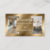 Carte De Visite Luxury Gold Contractor Home Builder Photo QR Code (Devant)