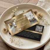 Carte De Visite Luxury Gold Contractor Home Builder Photo QR Code