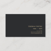 Carte De Visite Luxury Gold Floral Midnight Black Elegant Frame (Dos)